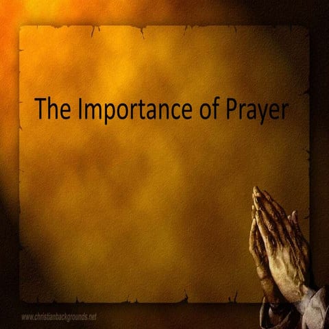 The importance of prayer