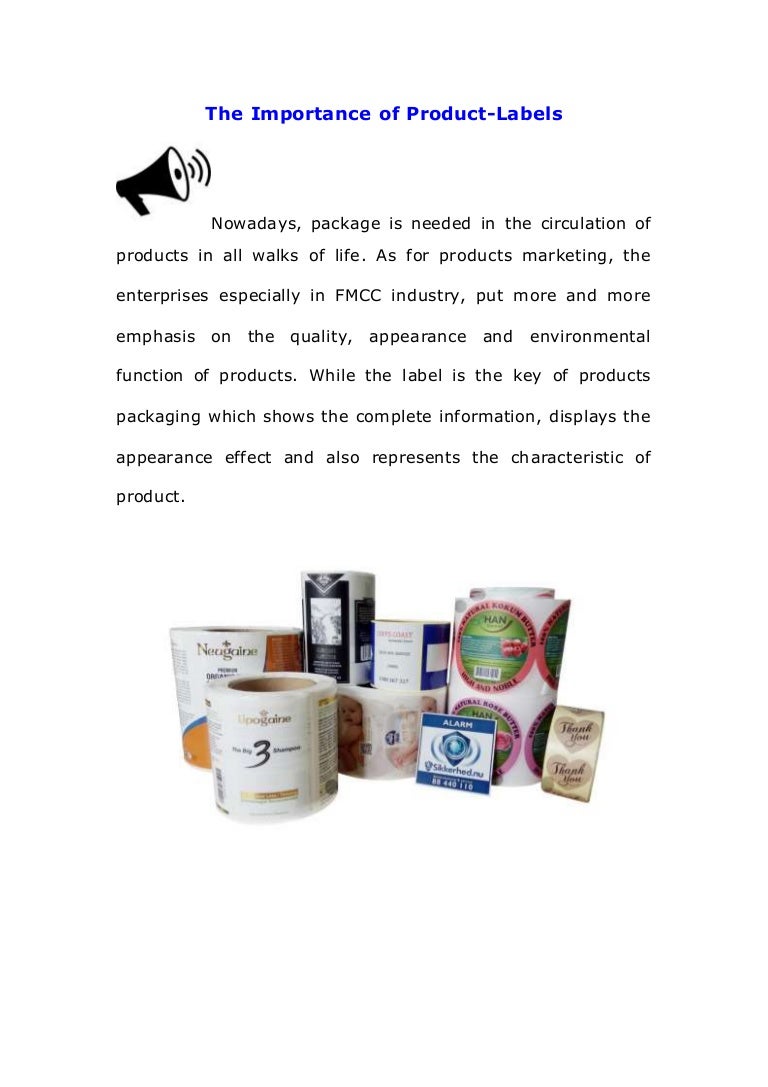 Benefits of product labels