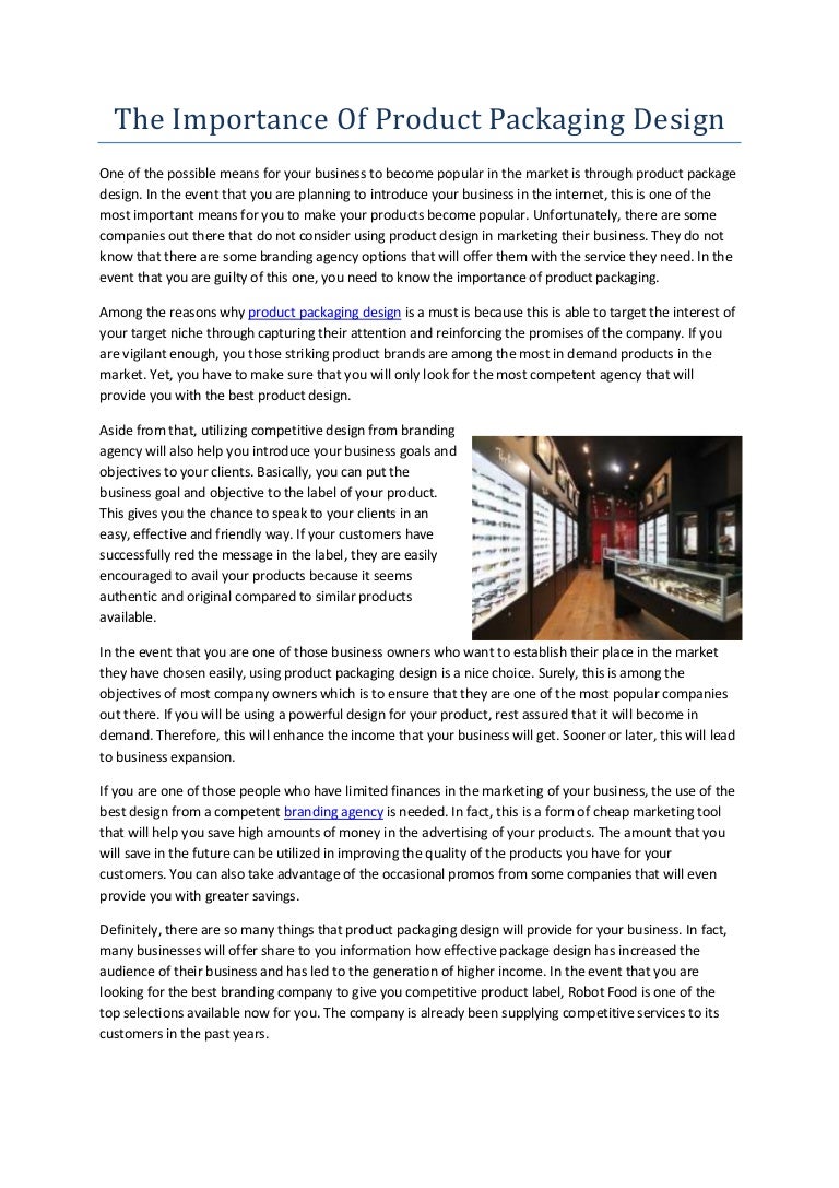 The Importance Of Product Packaging Design