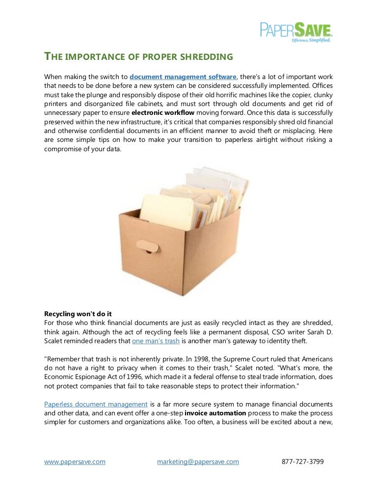 The importance of proper shredding