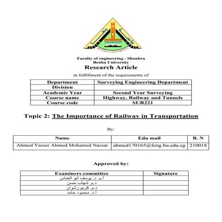 The Importance of Railway in Transportation