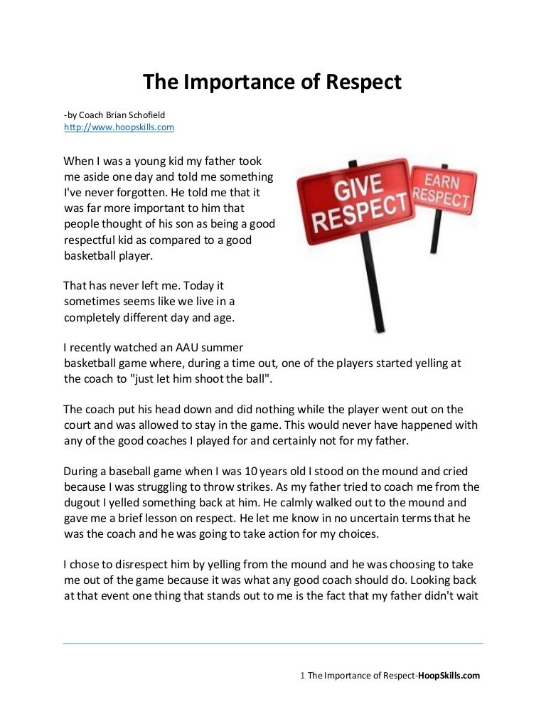 The importance of respect in basketball