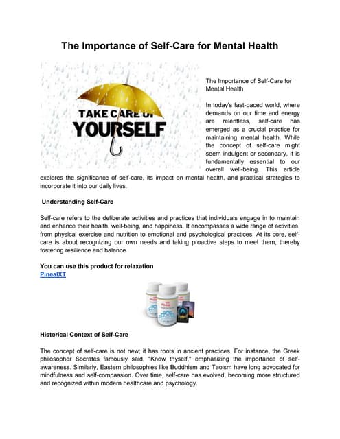 A closer look at The Importance Of Self-Care In Reducing Divided Attention And Improving Mental Health