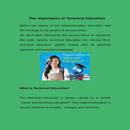 The importance of technical education