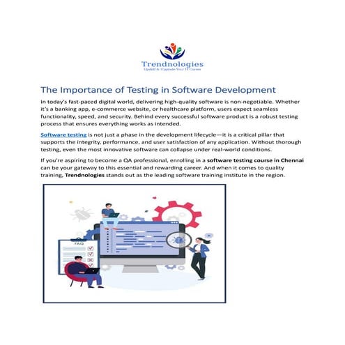 The Importance of Testing in Software Development