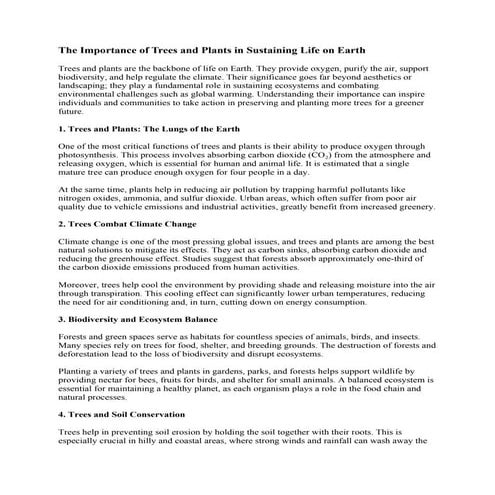 The Importance of Trees and Plants in Sustaining Life on Earth.docx