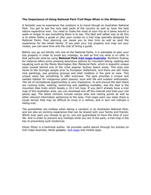 The importance of using national park trail maps when in the wilderness