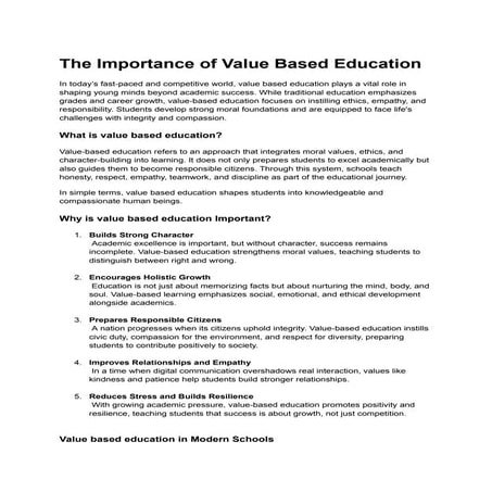 Value-based Education | PPTX