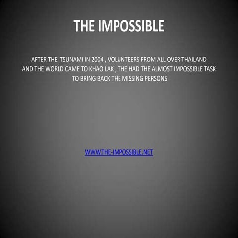 What caused the tsunami in the impossible