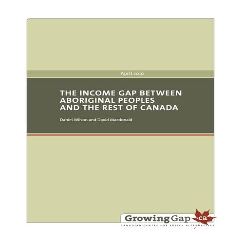 The income gap between aboriginal peoples and the rest of canada