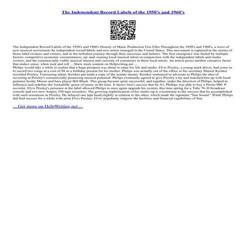 The Independent Record Labels Of The 1950’S And 1960’S