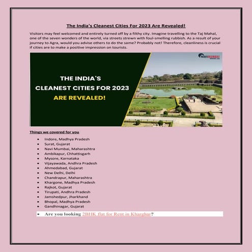 Top 10 Cleanest Cities in India of 2022.pptx