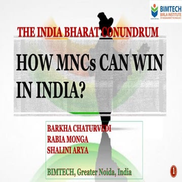 The India Bharat Conundrum : How MNCs Can Win in India?
