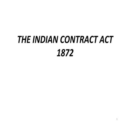The indian contract act 1872