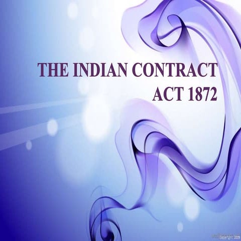 THE INDIAN CONTRACT ACT 1872 NOTES FOR STUDENTS