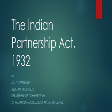 The Indian Partnership Act, 1932 - Part II.pptx