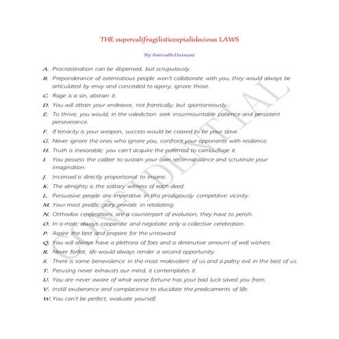 The indispensable laws