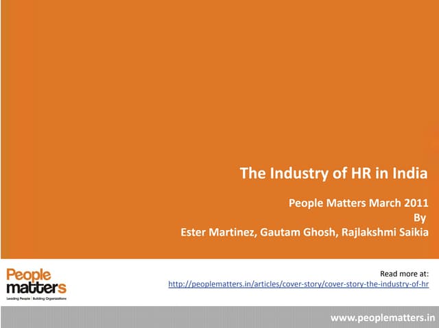 The industry of HR in India