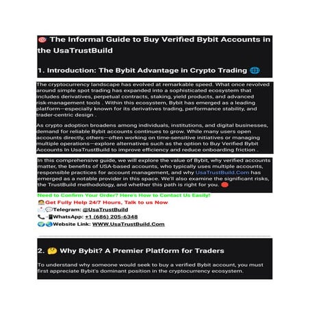 How to Safely Buy Verified Bybit Accounts | PDF