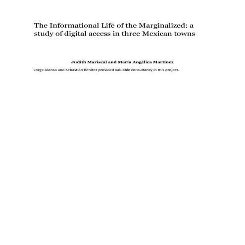 The informational life of the marginalized: a study of digital access in thre...