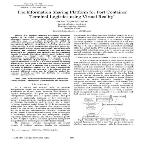 The information sharing platform for port container terminal logistics using ...