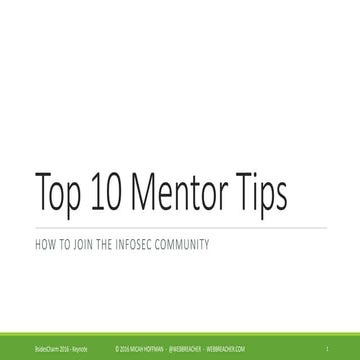 Top 10 Mentor Tips