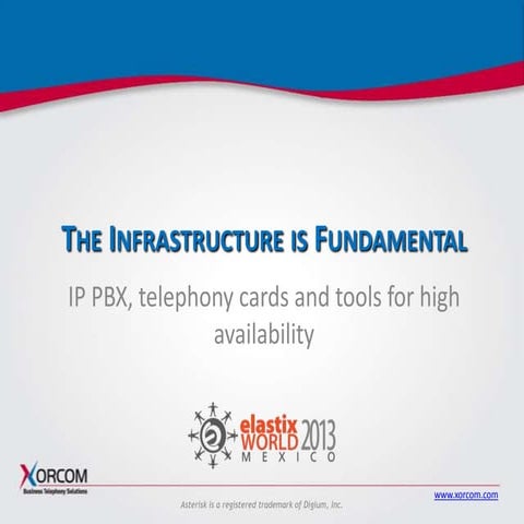 The structure is fundamental: IP PBX, telephony cards and tools for high avai...