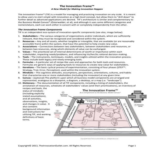 The Innovation Frame™ | DOCX