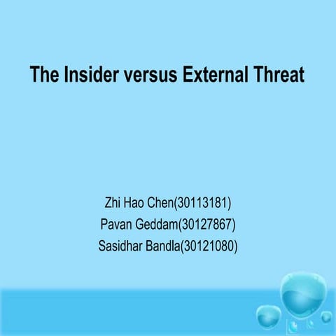 The insider versus external threat