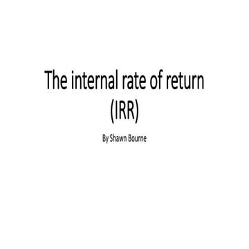 The internal rate of return (IRR) ACCA F9