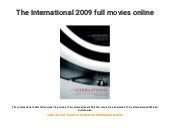 The International 2009 Full Movies Online
