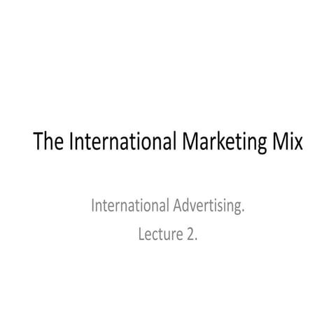 The international marketing mix ia 2