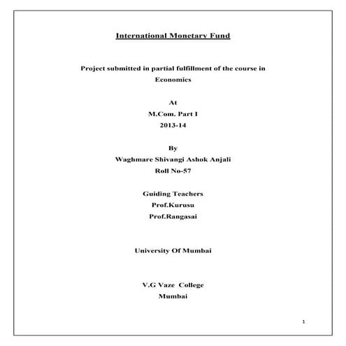 International Monetary Fund (IMF) | PPTX