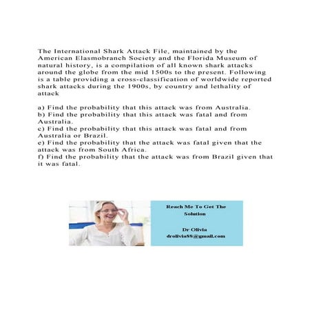 The International Shark Attack File, maintained by the American .docx