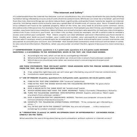 The internet and safety