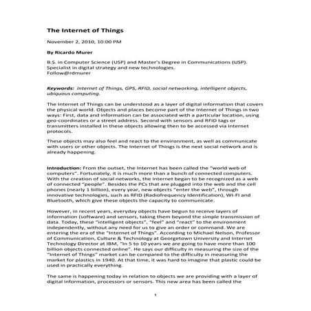 The internet of things