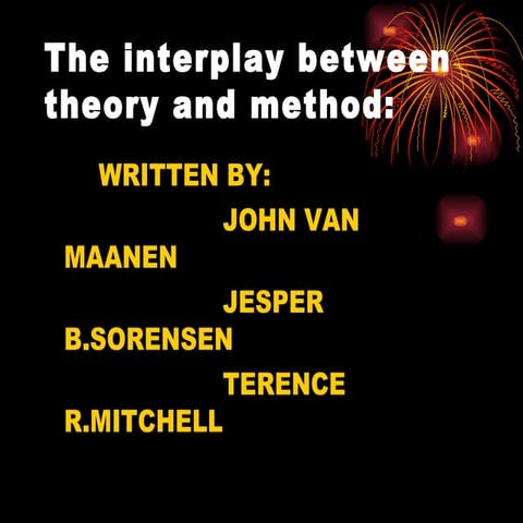 The Interplay Between Theory And Method