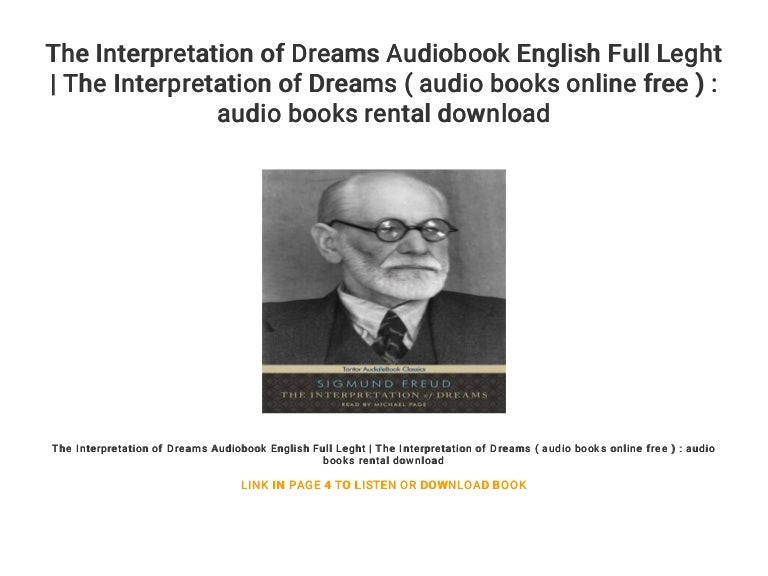 The Interpretation Of Dreams Audiobook English Full Leght - 