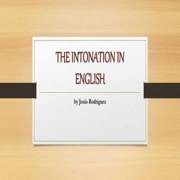 The intonation in english 09