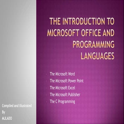 The introduction to microsoft office and programming languages | PPTX