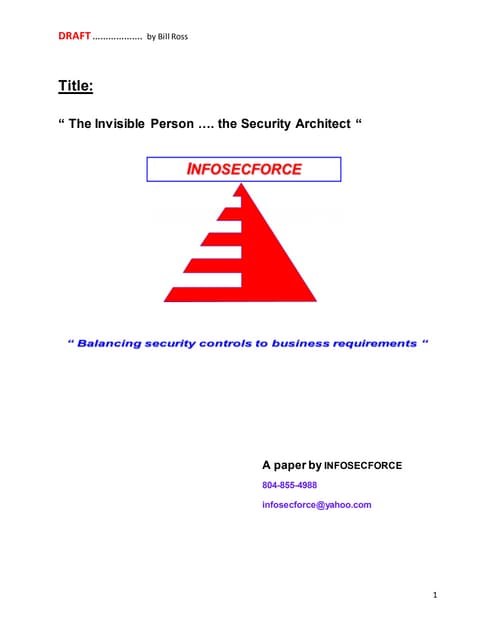" The Invisible Person ... the Security Architect "
