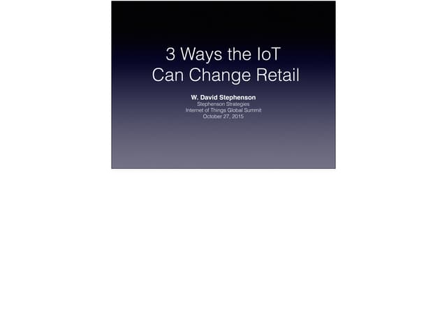 The io t &amp; retail