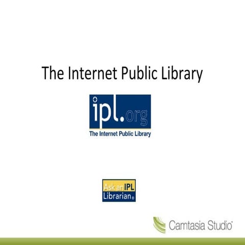 The Ipl For Public Libraries