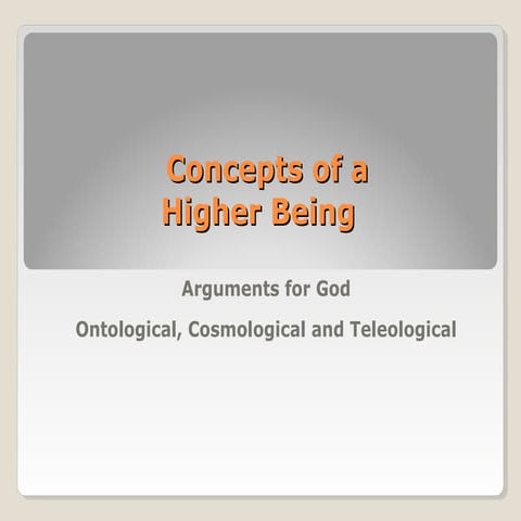 Theistic proofs for god