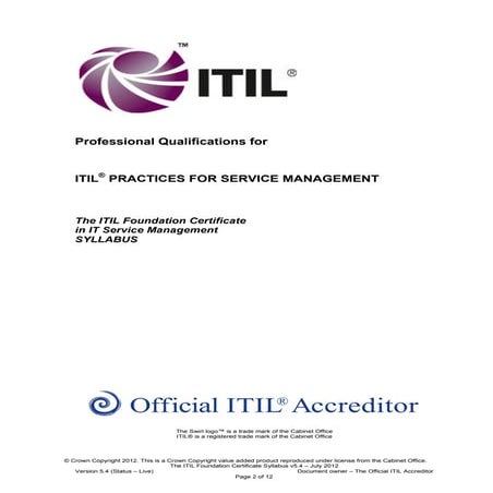The itil foundation_certificate_syllabus_v5.4