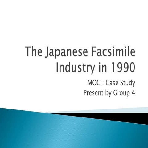 The japanese facsimile industry in 1990 case study