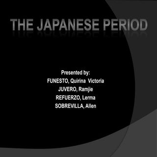 The japanese period