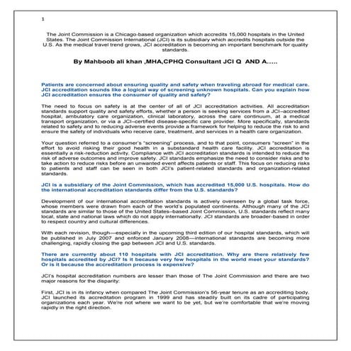 The joint commission Q &  A.