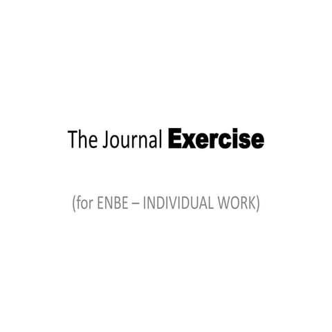The journal exercise 01