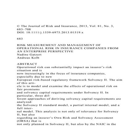 © The Journal of Risk and Insurance, 2013, Vol. 81, No. 3, 683.docx
